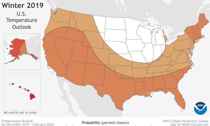 NOAA: Warmer Than Average Winter Predicted for US