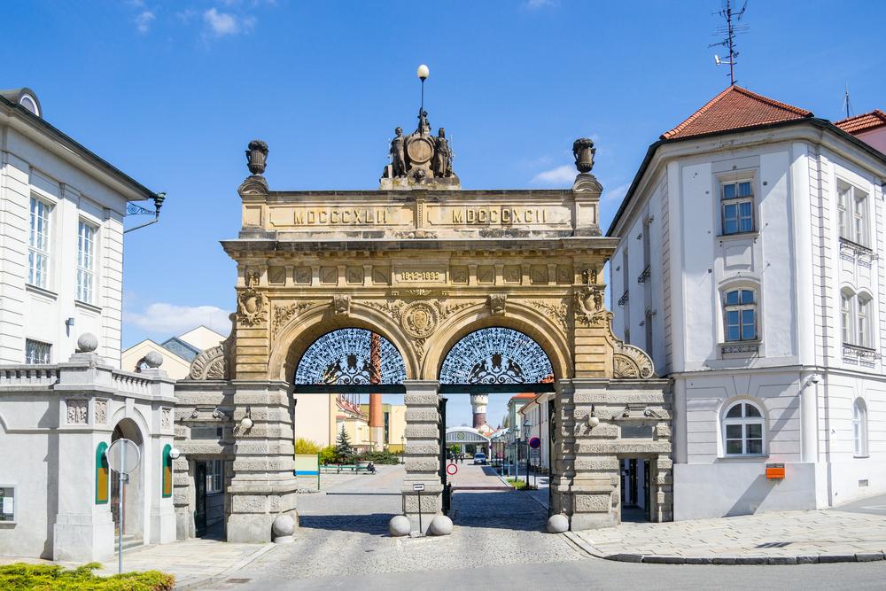 The gates of the famed Pilsner Urquell Brewery in Pilsen, Czech Republic. (Shutterstock)