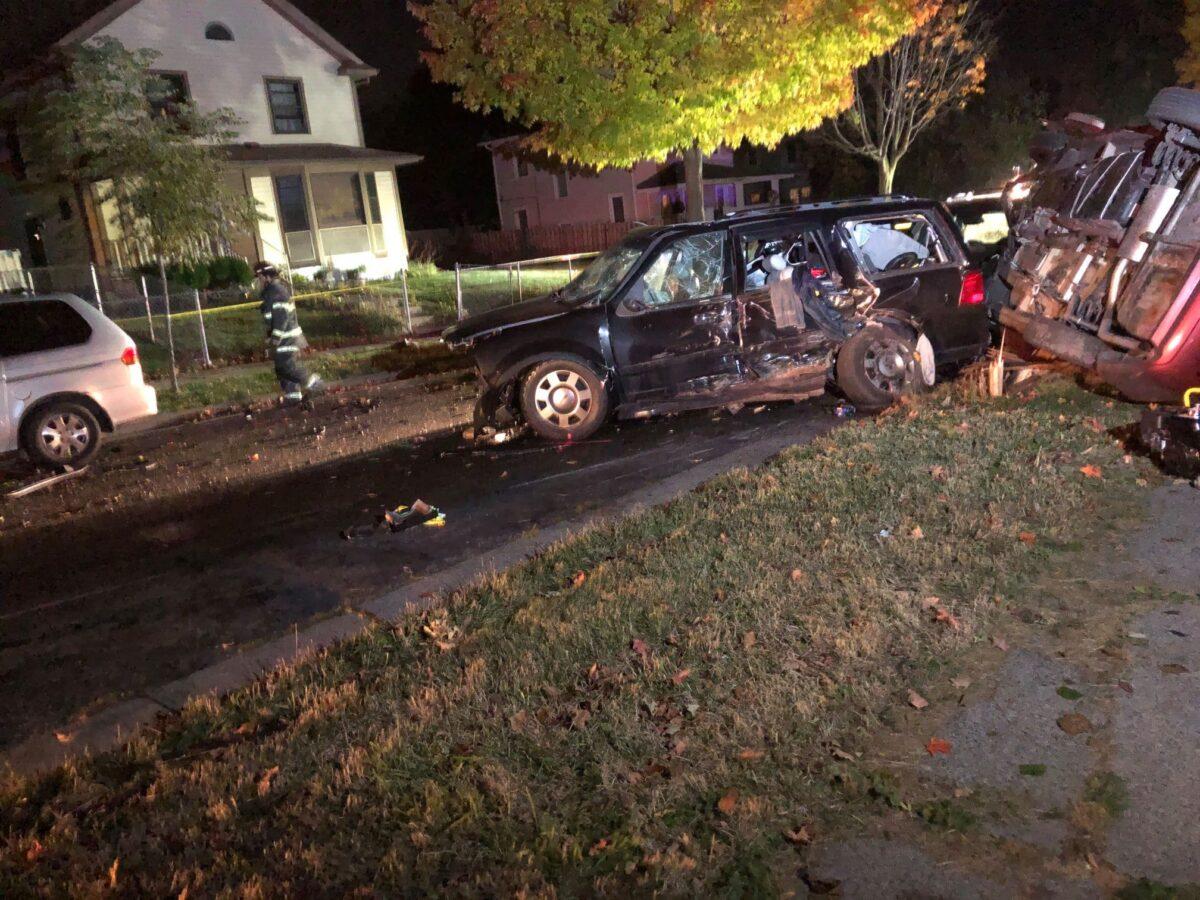 A driver who may have been under the influence of narcotics was driving the wrong way on a road in Minneapolis on Oct. 17, 2019, when they slammed into a vehicle carrying a pregnant woman and her eight-month-old unborn child, authorities said. The woman and child both died. (Minneapolis Police Department)