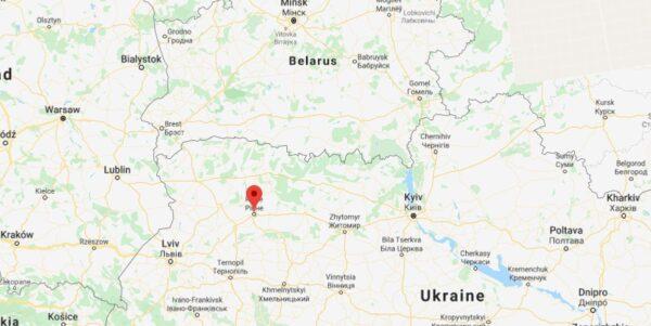Rivne, Ukraine in a map photo (Google Maps)
