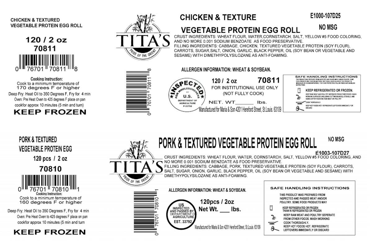 T & R Enterprise USA Inc., a company based in St. Louis, Missouri, has recalled about 118,000 pounds (59 tons) of meat and poultry egg roll products. (FSIS)