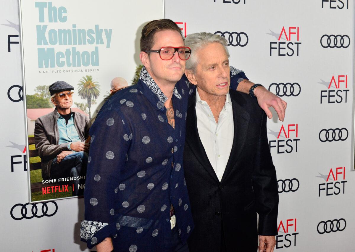 Cameron Douglas (L) and Michael Douglas attend the Gala Screening of "The Kominsky Method" at AFI FEST 2018 Presented By Audi at TCL Chinese Theatre in Hollywood, California, on Nov. 10, 2018. (Jerod Harris/Getty Images)