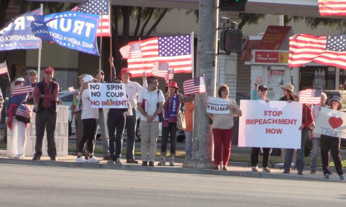 Silicon Valley Residents Rally to Oppose Presidential Impeachment