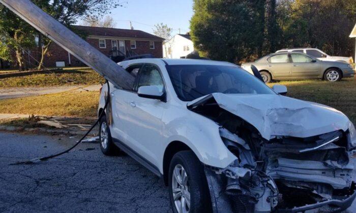 Driver ‘Extremely Lucky’ After Utility Pole Smashes Through Car Window