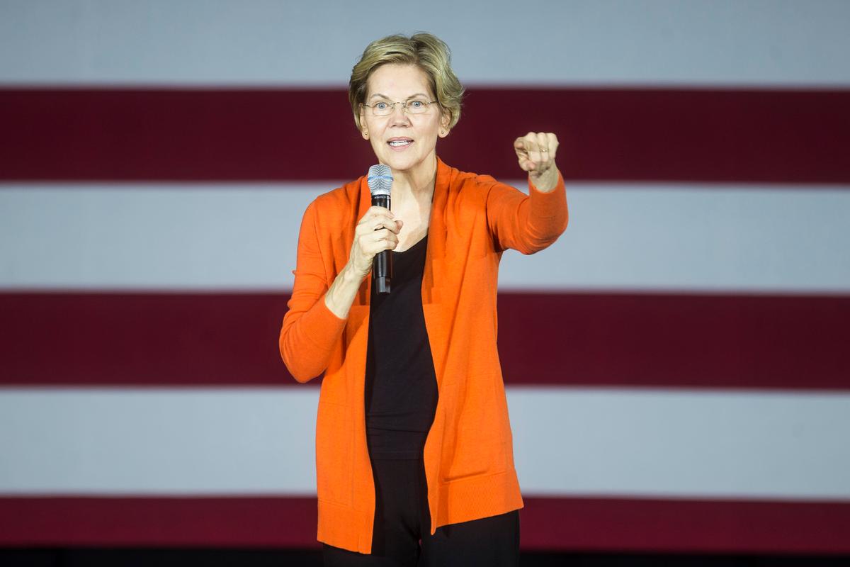 Democratic presidential candidate Sen. Elizabeth Warren (D-Mass.) speaks during a town hall event in Norfolk, Virginia, on Oct. 18, 2019. (Zach Gibson/Getty Images)