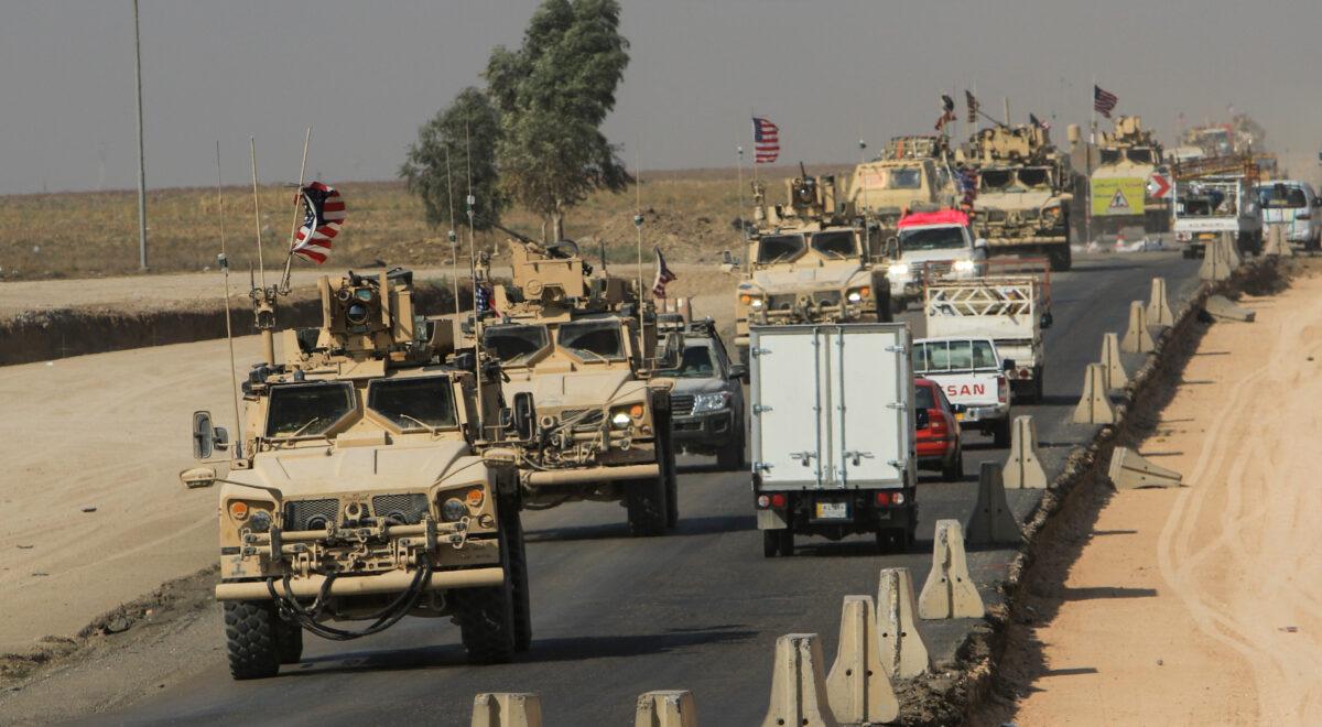 A convoy of U.S. vehicles is seen after withdrawing from northern Syria, on the outskirts of Dohuk, Iraq on Oct. 21, 2019. (Ari Jalal/Reuters)