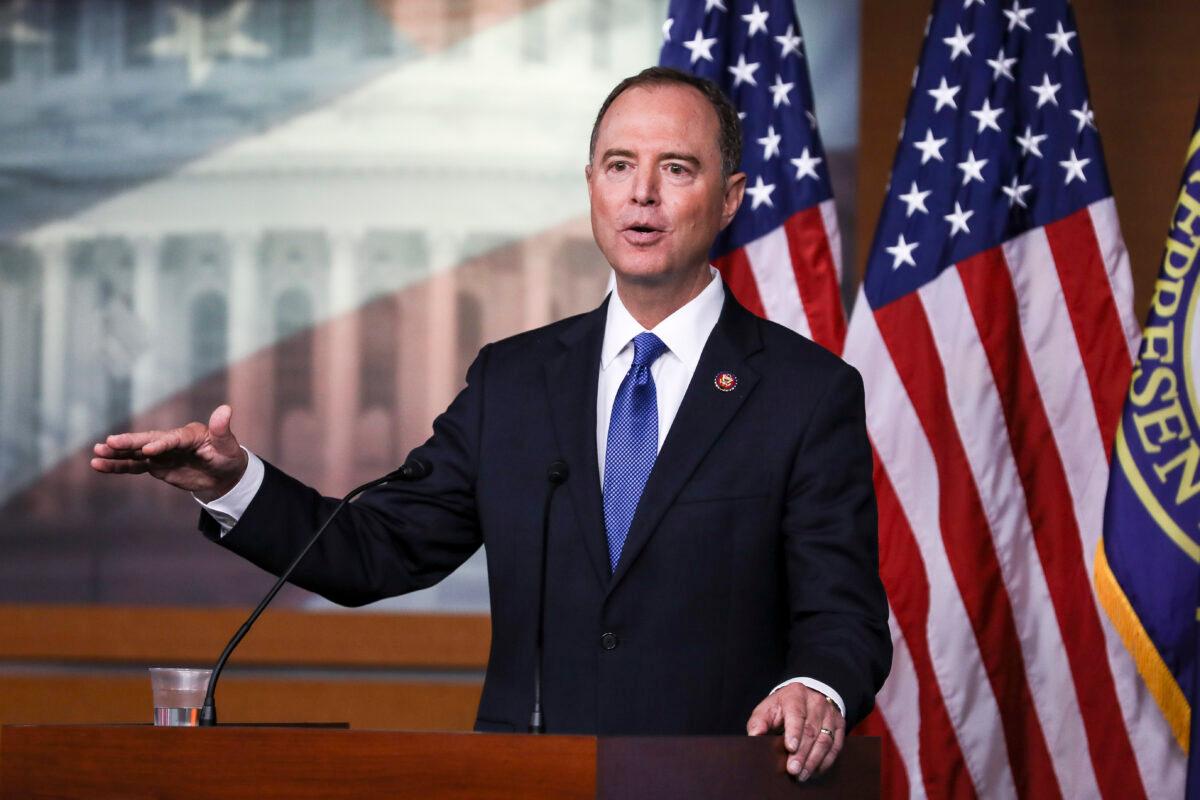 House intelligence chairman Rep. Adam Schiff (D-Calif.) at a press conference about the impeachment inquiry of President Trump, at the Capitol in Washington on Oct. 2, 2019.