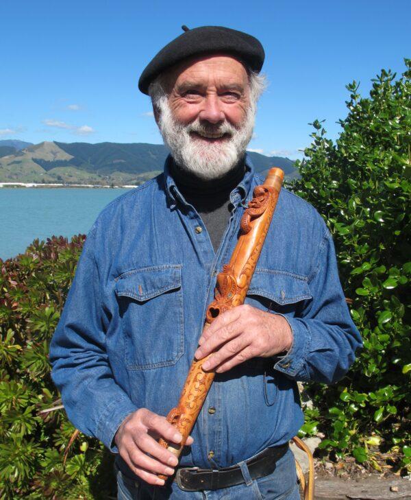 Master carver Brian Flintoff outside his workshop in Nelson on New Zealand's South Island. (Courtesy of Brian Flintoff)