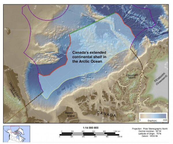 Segments comprising the outer limits of Canada's continental shelf in the Arctic Ocean, as proposed by the Government of Canada in a submission to the UN in May 2019. (Government of Canada)