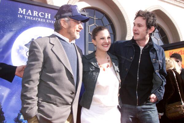 Steven Spielberg, Drew Barrymore and Henry Thomas at the 20th anniversary premiere of "E.T. The Extra-Terrestrial" at the Shrine Auditorium in Los Angeles, Ca. Saturday, March 16, 2002. Photo by Kevin Winter/Getty Images