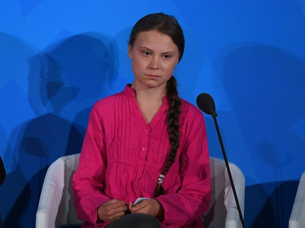  Youth climate activist Greta Thunberg speaks during the UN Climate Action Summit at the United Nations Headquarters in New York City on Sept. 23, 2019. (Timothy A. Clary/AFP/Getty Images)