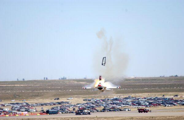 Chris Stricklin ejecting from his F16. (Courtesy of Chris Stricklin)