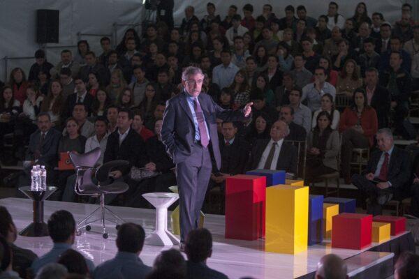 Krugman gives a conference at the university in Monterrey, Mexico, on March 13, 2014. (Julio Cesar Aguilar/AFP/Getty Images)