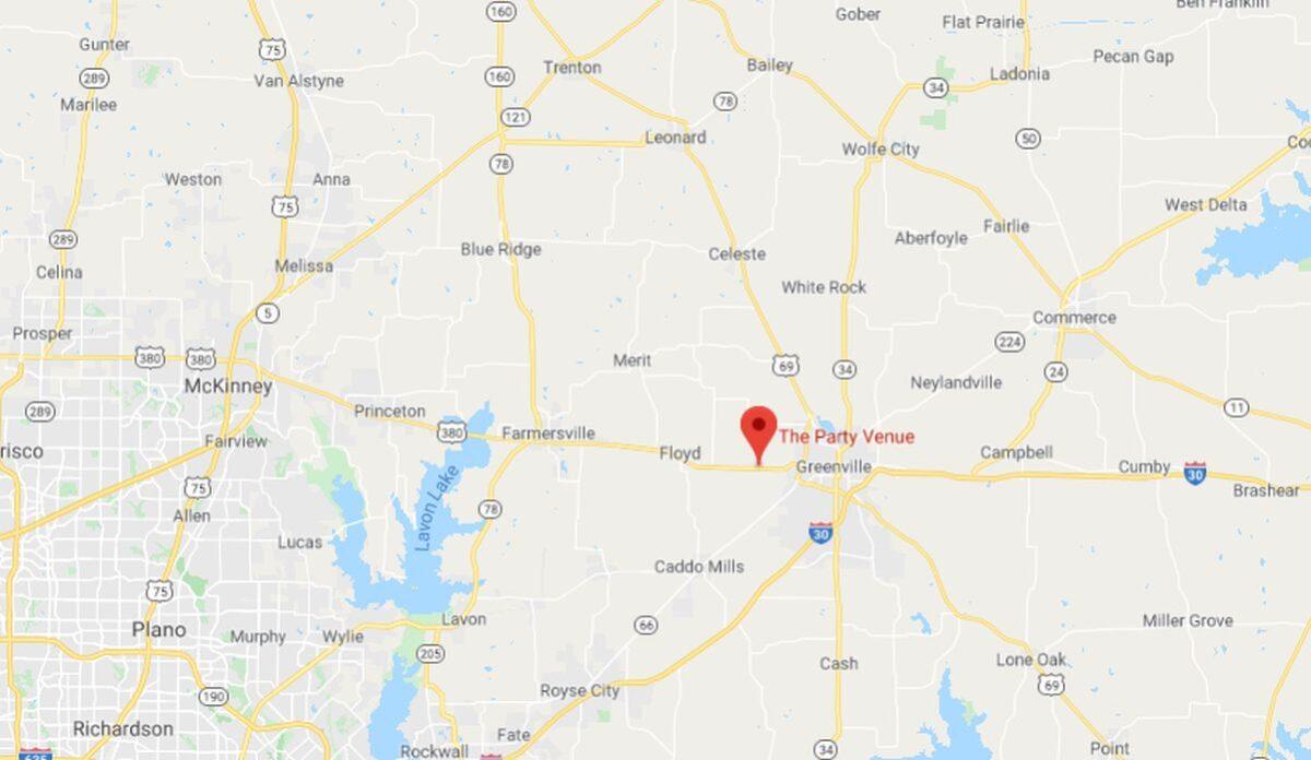 At least two people were killed and 14 were injured during a shooting at a homecoming party near Greenville, Texas, it was reported. (Google Maps)