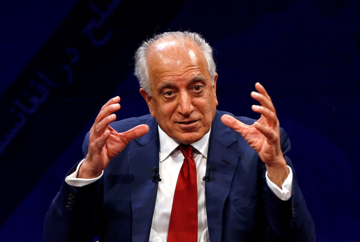  U.S. envoy for peace in Afghanistan Zalmay Khalilzad speaks during a debate at Tolo TV channel in Kabul, Afghanistan on April 28, 2019. (Omar Sobhani/Reuters)