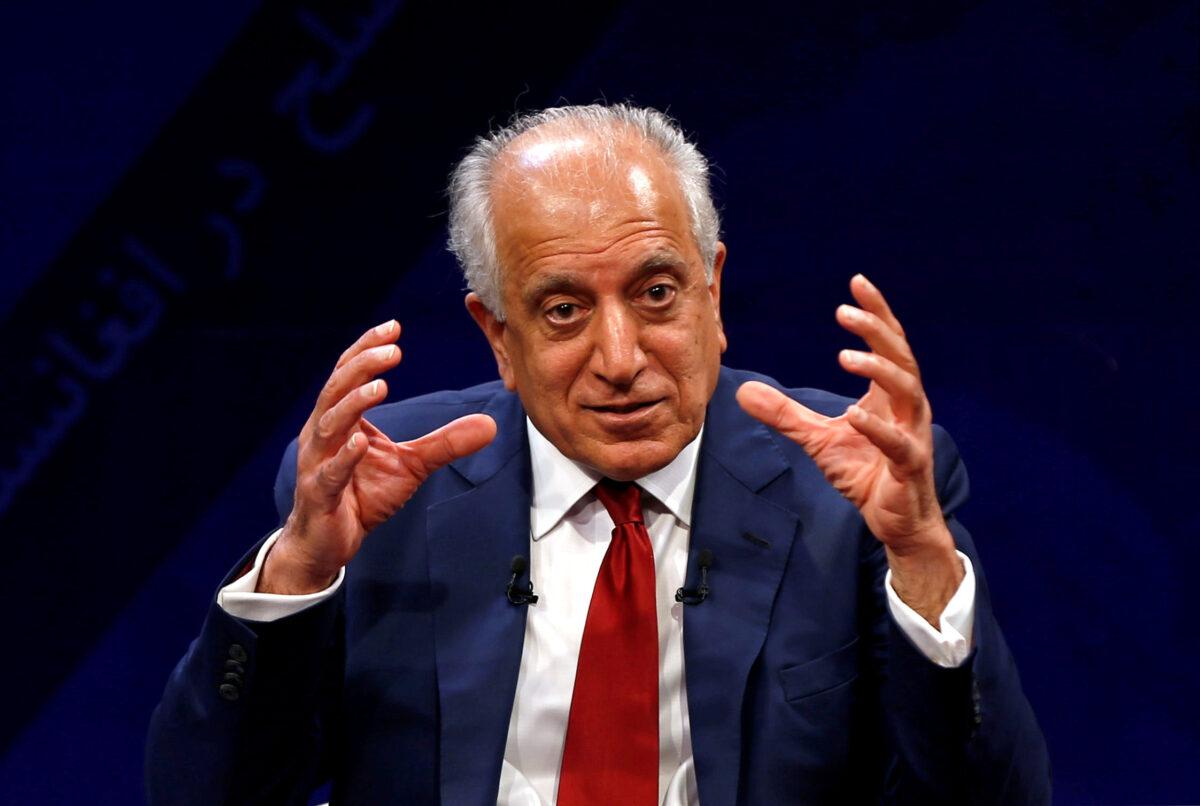 U.S. envoy for peace in Afghanistan Zalmay Khalilzad speaks during a debate at Tolo TV channel in Kabul, Afghanistan on April 28, 2019. (Omar Sobhani/Reuters)