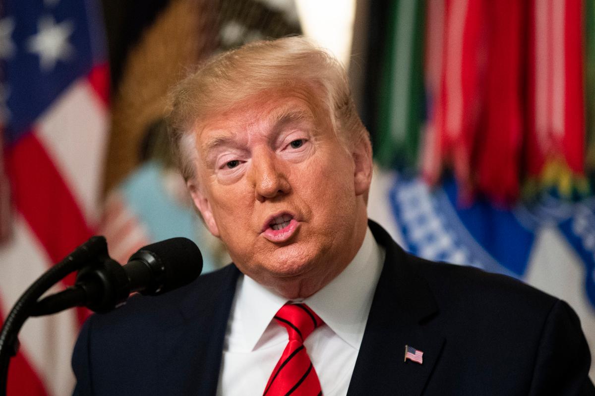 President Donald Trump speaks Oct. 27, 2019, in the Diplomatic Room of the White House in Washington, announcing the death of ISIS leader Abu Bakr al-Baghdadi. (AP Photo/Manuel Balce Ceneta)