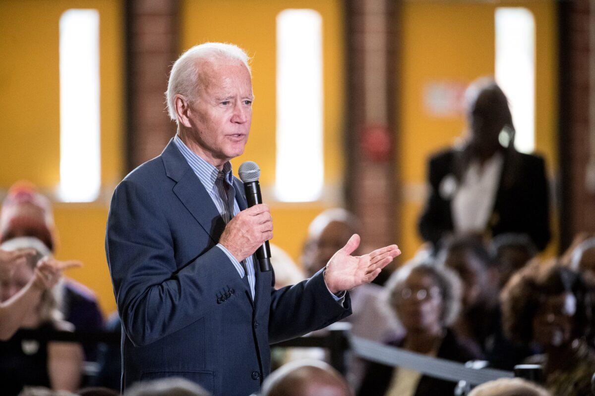 Democratic presidential candidate, former Vice President Joe Biden addresses a crowd at Wilson High School in Florence, S.C., on Oct. 26, 2019. (Photo by Sean Rayford/Getty Images)