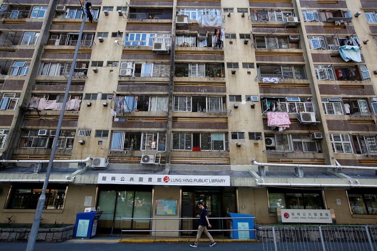 Lung Hing House (Dragon Vigour House), one of 15 older public housing blocks in Hong Kong's Wong Tai Sin neighborhood that are named after dragons is pictured on Sept. 21, 2019. (James Pomfret/Reuters)