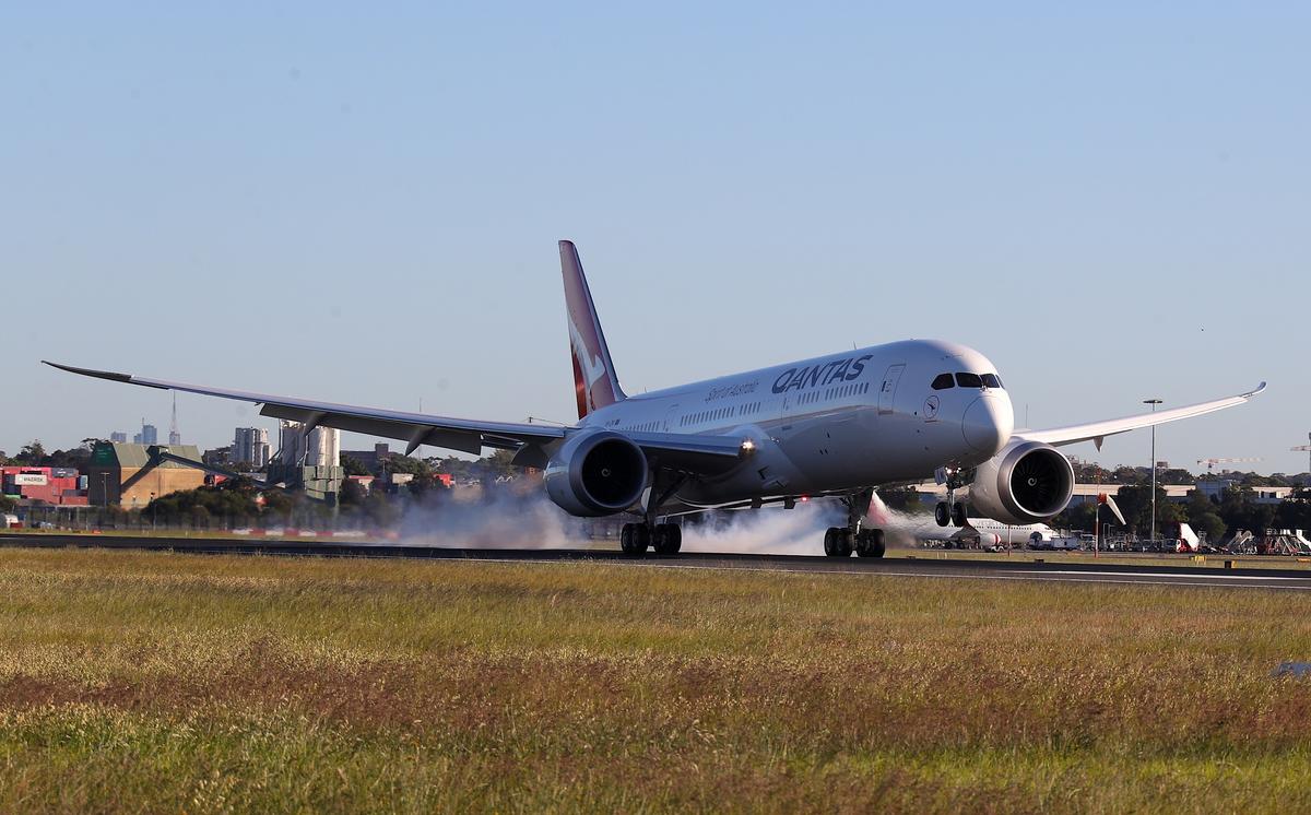 The New York to Sydney flight was airborne for 19 hours and 16 minutes. (James D Morgan/Qantas)