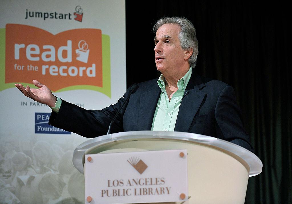 Winkler speaks at Jumpstart's Read for the Record at the LA Public Library in LA on Oct. 8, 2009. (©Getty Images | <a href="https://www.gettyimages.com/detail/news-photo/actor-henry-winkler-speaks-at-jumpstarts-read-for-the-news-photo/91596813?adppopup=true">Charley Gallay</a>)