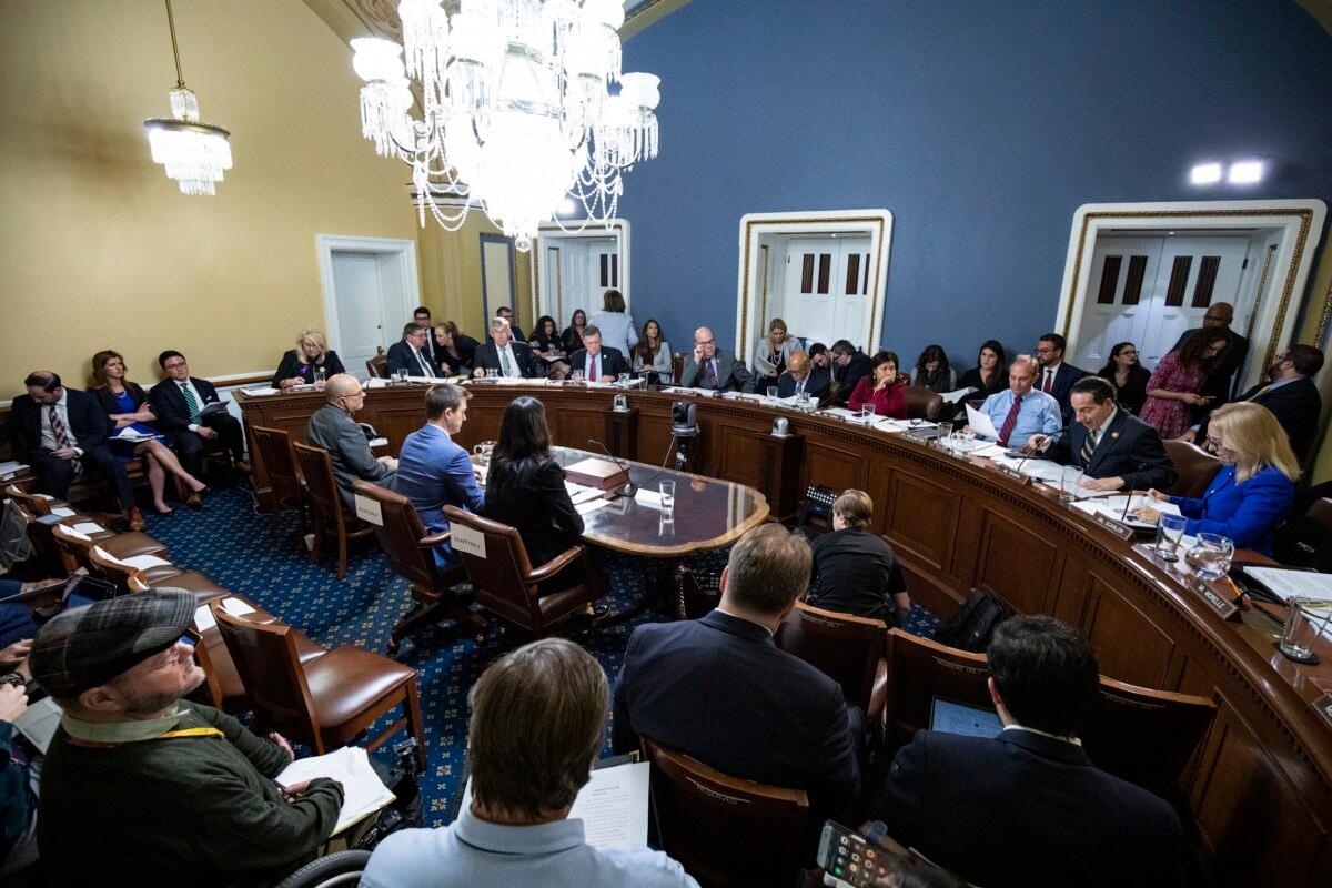 The House Rules Committee holds a full committee markup of House Resolution 660 at the U.S. Capitol in Washington on Oct. 30, 2019. (Samuel Corum/Getty Images)