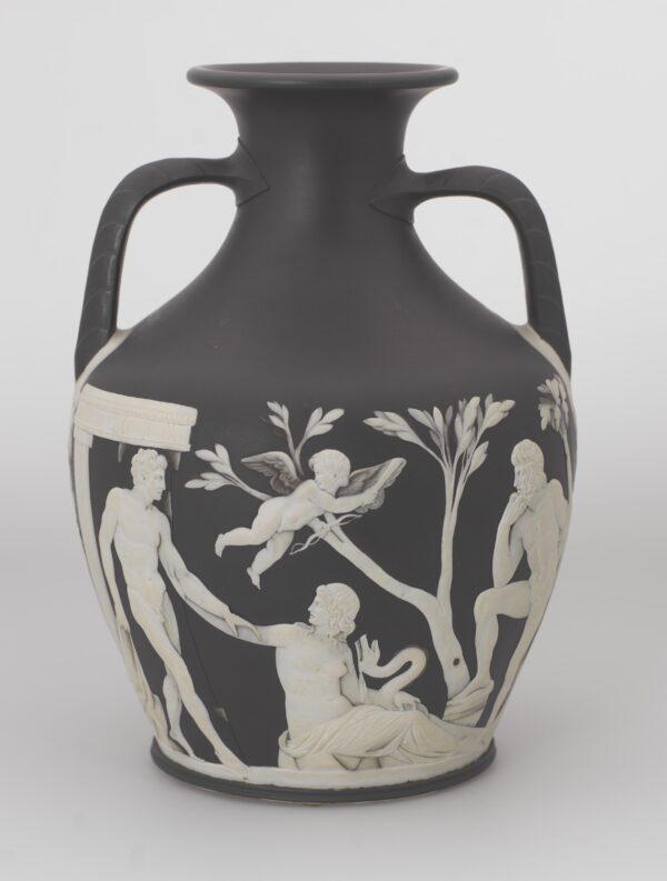The original Portland Vase by Josiah Wedgwood. Jasperware. The vase is the result of four years' work to perfect the manufacturing process. (WWRD/Wedgwood Museum)