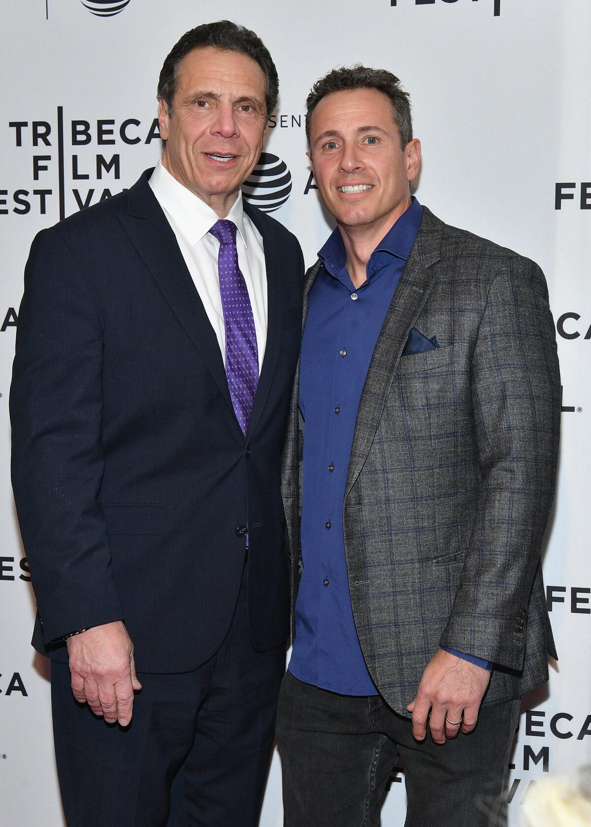 New York Gov. Andrew Cuomo (L) and his brother Chris Cuomo, a CNN anchor, at an event in New York City in 2018. (Dia Dipasupil/Getty Images for Tribeca Film Festival)