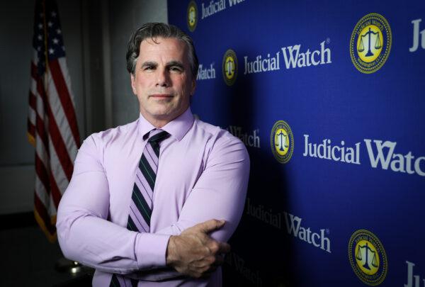 Tom Fitton, president of Judicial Watch, in Washington on Oct. 31, 2019. (Samira Bouaou/The Epoch Times)