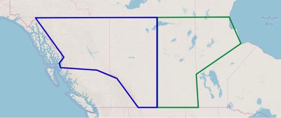 A proposal to redraw the boundaries of the western Canadian provinces based on existing infrastructure such as railroads, roads, and pipelines. (Source: Lucyshyn)