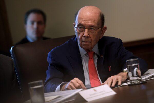 U.S. Secretary of Commerce Wilbur Ross listens during a meeting in the Cabinet Room of the White House in Washington on Oct. 21, 2019. (Alex Wong/Getty Images)