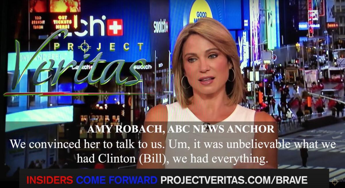 ABC's Amy Robach claims on hot mic that the network killed Epstein story three years ago, in a video released by Project Veritas. (Screenshot/Project Veritas)