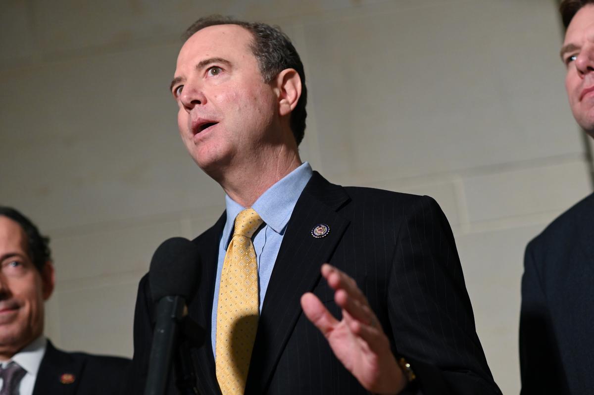 House Intelligence Chairman Adam Schiff (D-Calif.) speaks to reporters in Washington in an Oct. 28, 2019, file photograph. (Erin Scott/Reuters)