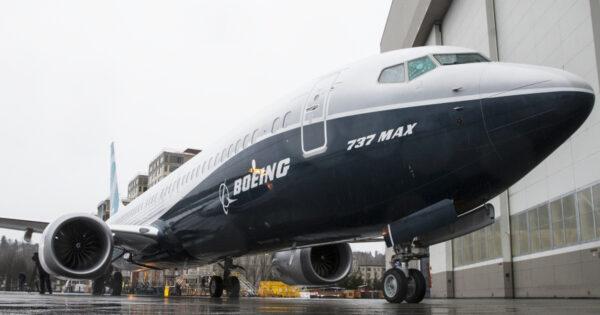 The first Boeing 737 MAX 9 airliner at the company's factory in Renton, Washington, on March 7, 2017. (Stephen Brashear/Getty Images)