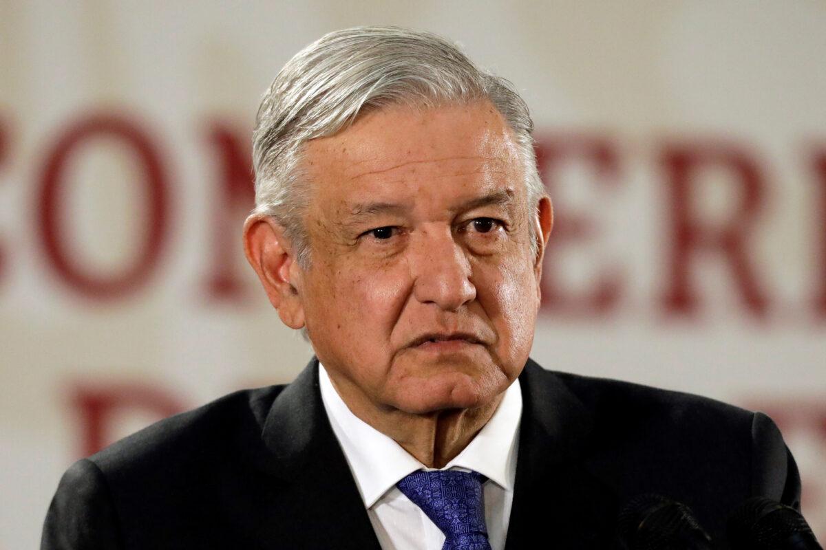 Mexico's President Andres Manuel Lopez Obrador during his daily news conference at National Palace in Mexico City on Nov. 6, 2019. (Luis Cortes/Reuters)
