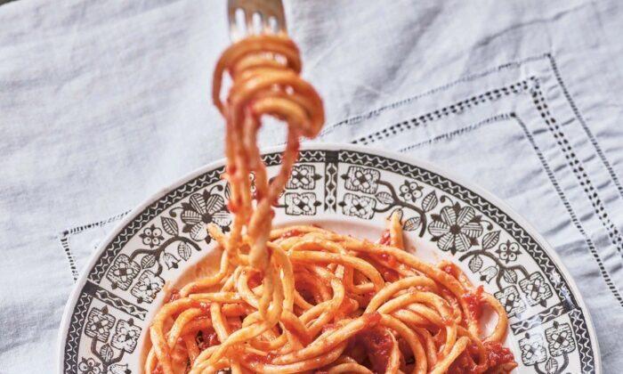 Giuseppina’s Pici With Garlic Tomato Sauce