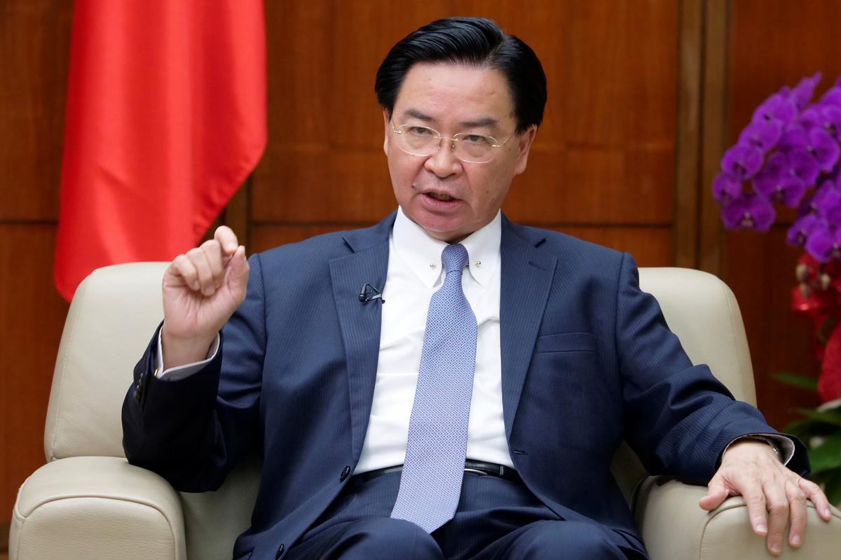 Taiwan's Foreign Affairs Minister Joseph Wu speaks during an interview in Taipei, Taiwan on Nov. 6, 2019. (Fabian Hamacher/Reuters)