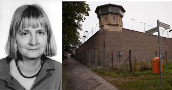 L - Vera Lengsfeld is seen in a photograph taken in 1990. (Bundesarchiv, Bild 183-1990-0308-319 / Schöps, Elke / CC-BY-SA 3.0); R - Hohenschoenhausen, the former prison of the East German, communist-era secret police, in Berlin, Germany on Aug. 11, 2017. Lengsfeld was incarcerated here for about a month in the 80s. (Michele Tantussi/Getty Images)