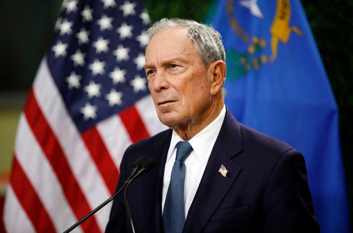 Former New York City Mayor Michael Bloomberg speaks at a news conference at a gun control advocacy event in Las Vegas on Feb. 26, 2019. (John Locher, File/AP Photo)