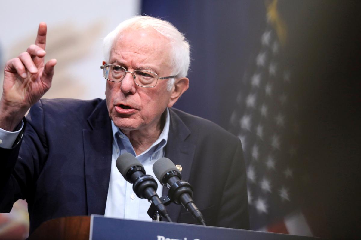 Democratic presidential candidate Sen. Bernie Sanders (I-Vt.) speaks during an event at Drake University in Des Moines, Iowa on Nov. 9, 2019. (Scott Morgan/Reuters)