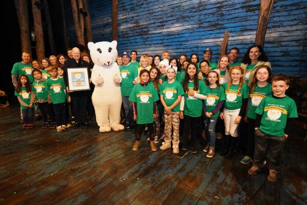 Children from the Loukoumi Foundation on the stage of "Come From Away." (Jillian Nelson)