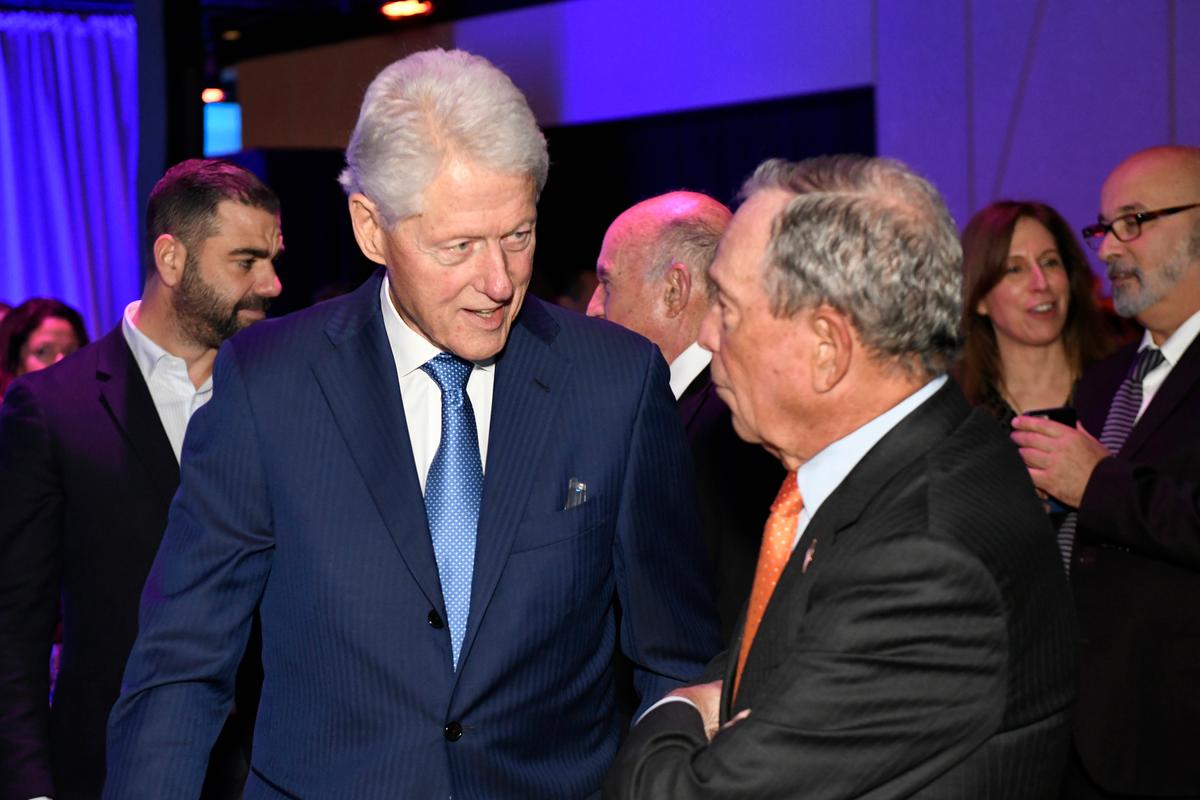 Former President Bill Clinton and Michael Bloomberg attend the 2019 Common Sense Awards at The Shed in New York City on Oct. 29, 2019. (Photo by Eugene Gologursky/Getty Images for Common Sense Media)