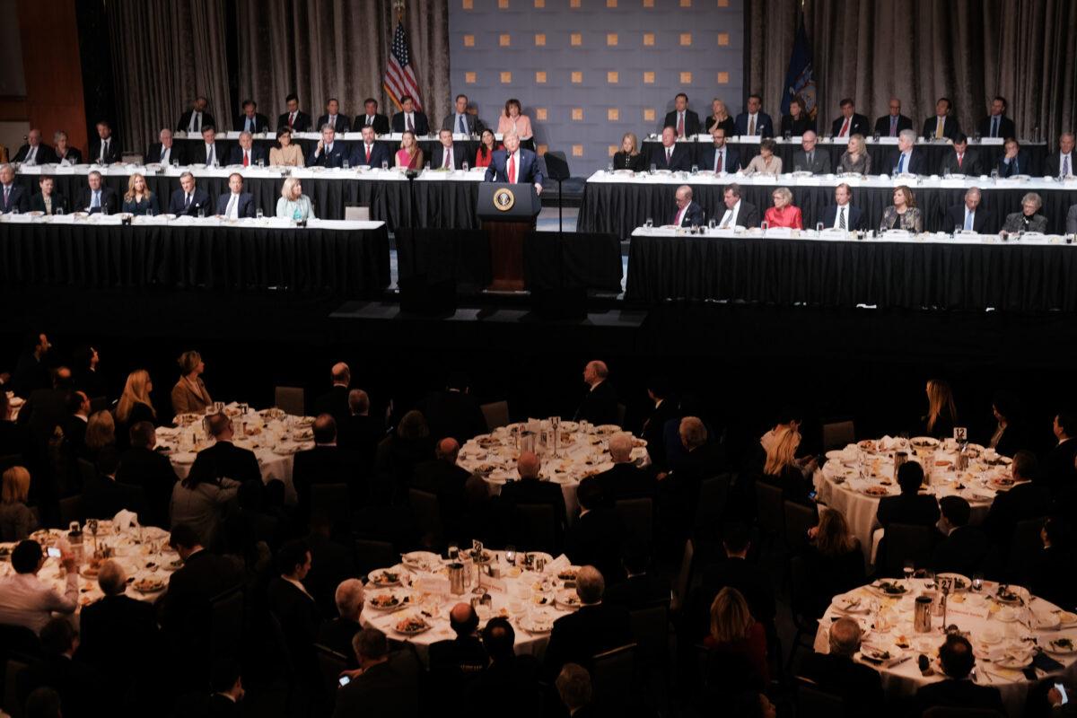 President Donald Trump speaks at the Economic Club of New York on Nov. 12, 2019. (Spencer Platt/Getty Images)