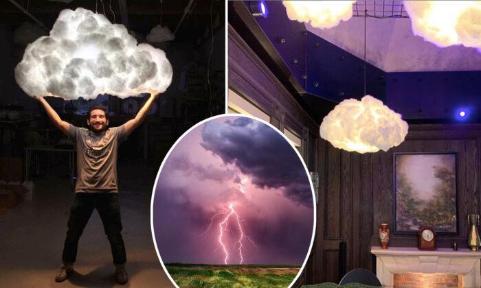Floating ‘Cloud’ Lampshades Bring Skies Into Your Home With ‘Lightning’ and ‘Thunder’