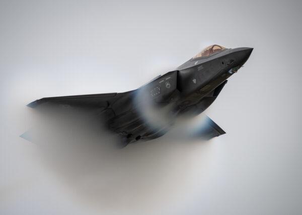 An F-35 performs a high-speed pass during the Oregon International Airshow in McMinnville, Oregon, on Sept. 21, 2019. (U.S. Air Force photo by Senior Airman Alexander Cook)