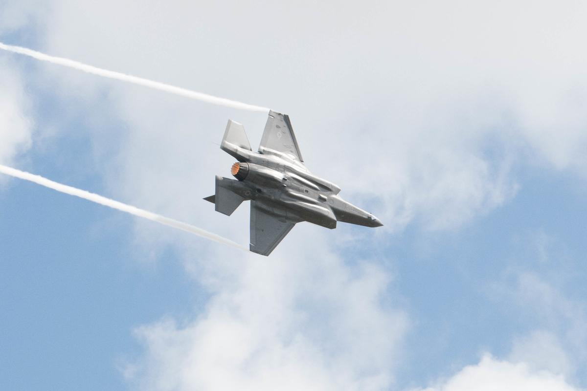An F-35 demonstration flight at the Wings Over Houston Airshow in Houston, Texas on Oct. 20, 2019. (U.S. Air Force photo by Senior Airman James Kennedy)