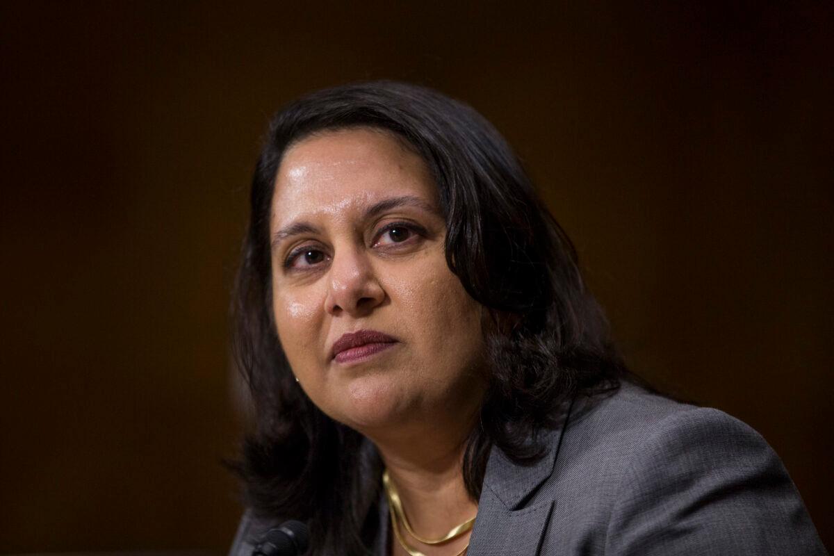 Neomi Rao, President Donald Trump's nominee to be U.S. circuit judge for the District of Columbia Circuit, testifies during a Senate Judiciary confirmation hearing on Capitol Hill in Washington on Feb. 5, 2019. (Zach Gibson/Getty Images)