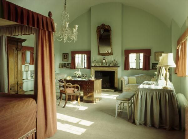 Lady Clementine Churchill's duck-egg blue bedroom where she would spend hours at her desk ensuring the smooth running of the Chartwell household. (Andreas von Einsiedel/National Trust Images)