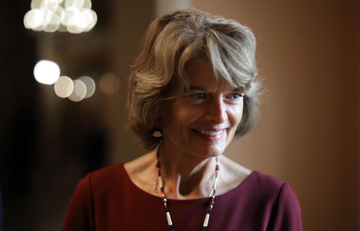 Sen. Lisa Murkowski (R-AK) is interviewed following the GOP weekly policy luncheon at the U.S. Capitol in Washington on July 31, 2018. (Chip Somodevilla/Getty Images)