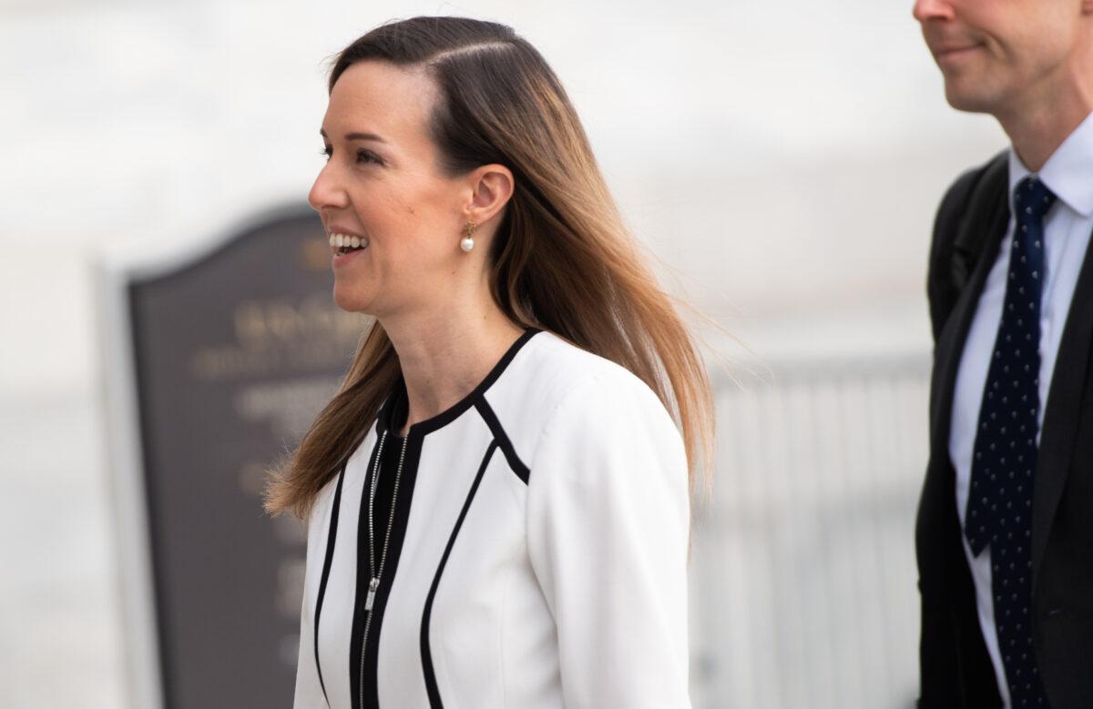 Jennifer Williams, an aide to Vice President Mike Pence, arrives for a deposition on Nov. 7, 2019, as part of the House Impeachment inquiry on Capitol Hill in Washington. (Saul Loeb/AFP via Getty Images)